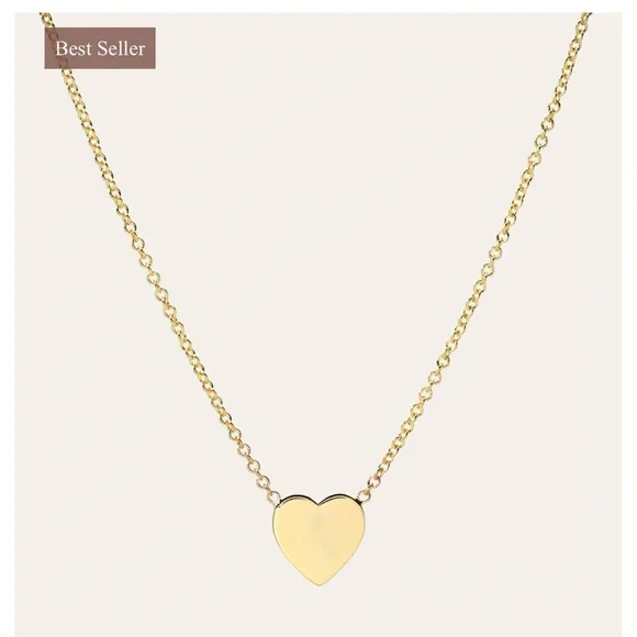14k Gold Heart Necklace - Picture 8 of 12
